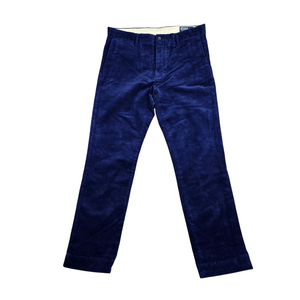 Polo Ralph Lauren Corduroy Pants Mens 32x30 Royal Blue Slim Fit Stretch Trousers